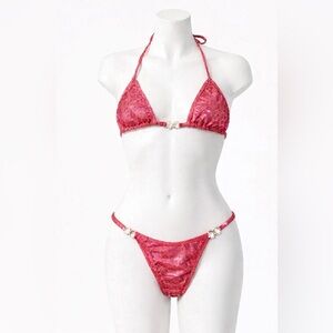 💖 Custom Pink Sparkle NPC Competition Bikini Rhinestone Connectors 💖